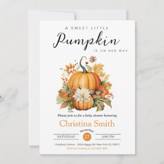Convites Pumpkin Bonito Girassol Sexo Neutro Chá de fraldas