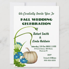 Convites Pumpkin Branco Caiu Floral Verde