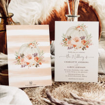 Pumpkin Branco Queda Blush Orange Floral Casamento