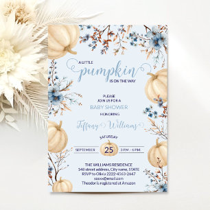 Convites Pumpkin cai em flores silvestres