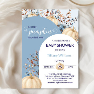 Convites Pumpkin cai em flores silvestres