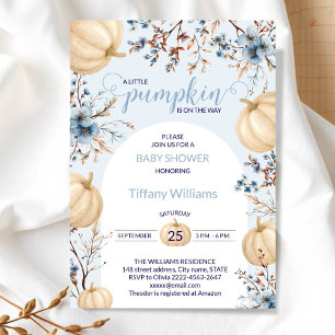 Convites Pumpkin cai em flores silvestres