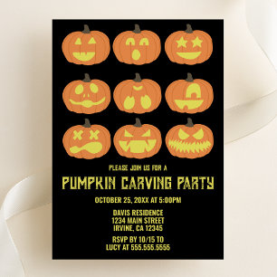 Convites Pumpkin Carving Halloween Party