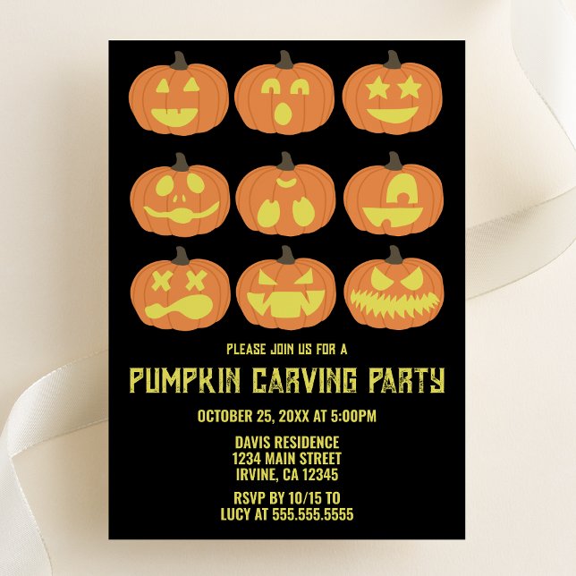 Convites Pumpkin Carving Halloween Party (Criador carregado)