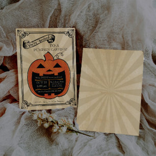 Convites Pumpkin Carving Halloween Party Bash Invite