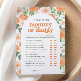 Convites Pumpkin Chá de fraldas adivinha quem Mamãe ou Pai