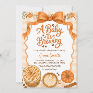 Convites Pumpkin Coquette Outono café Um bebê está sendo pr