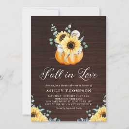 Convites Pumpkin de madeira russa e Chá de panela de girass