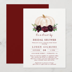 Convites Pumpkin De Queda Burgundy Por Chá de panela