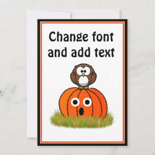 Convites Pumpkin do Halloween e Coruja Fritada