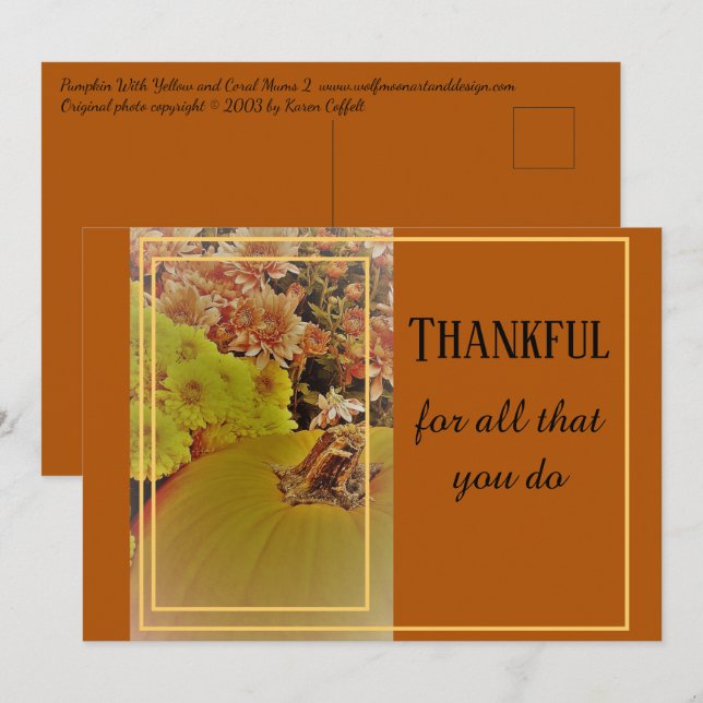 Convites Pumpkin E Mãe 2 / Obrigado / Cartão-postal de 5" x (Frente/Verso)