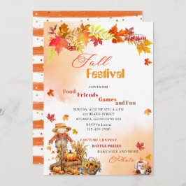 Convites Pumpkin Fall Festival Watercolor