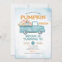 Pumpkin Fall Patch Birthday Caminhão Autumn Floral