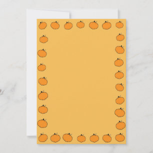 Convites Pumpkin Fall Season Border Orange Background