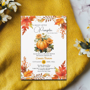 Convites Pumpkin Floral no Caminho do Chá de fraldas
