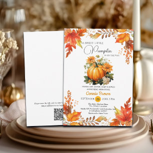 Convites Pumpkin Floral no Caminho do Chá de fraldas