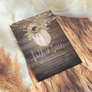 Convites Pumpkin Floral Russo Cai No Chá de panela De Amor
