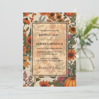 Convites Pumpkin Floral Russo De Queda