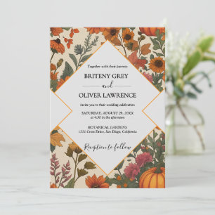 Convites Pumpkin Floral Russo De Queda