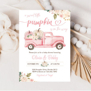 Convites Pumpkin Floral Vintage Truck Baby Girl Chá