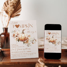 Convites Pumpkin & Flower Boho Fall Chá de fraldas