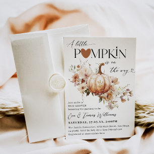 Convites Pumpkin & Flower Boho Fall Chá de fraldas