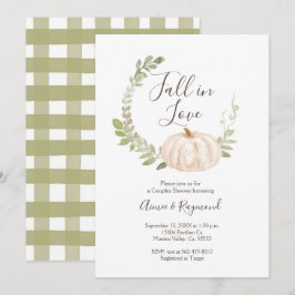 Convites Pumpkin Greenery Cai no Chá do Casal do Amor