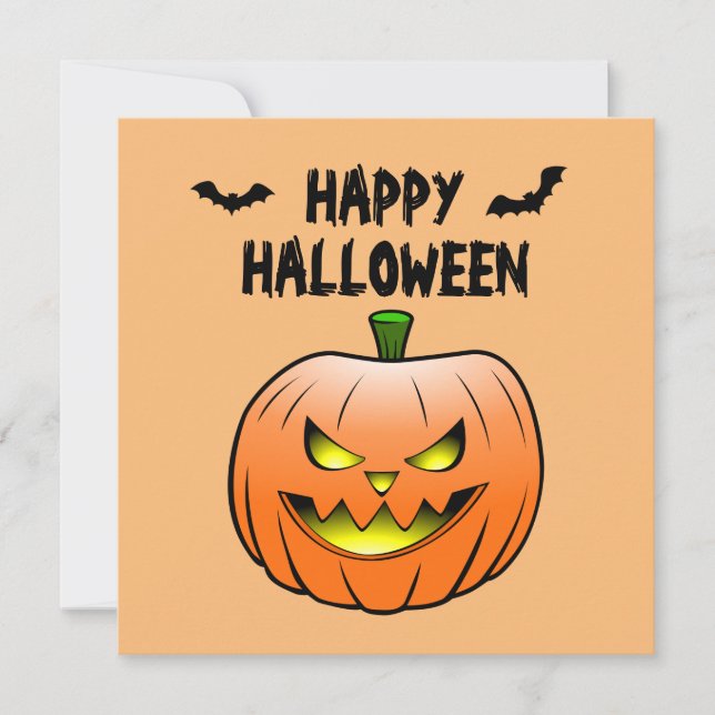 Convites Pumpkin Happy Halloween Card (Frente)