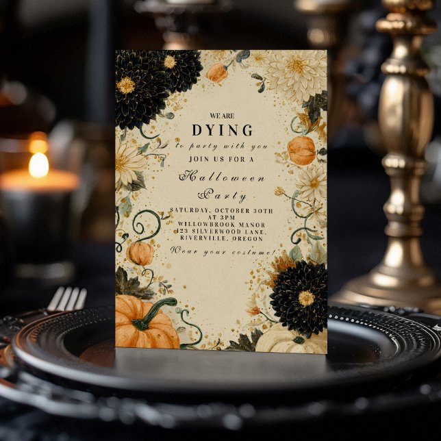 Convites Pumpkin Hauned Dahlia Halloween (Criador carregado)