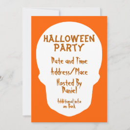 Convites Pumpkin Laranja Caveira Mínima