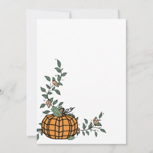 Convites Pumpkin Laranja Geométrico com Folha de Cristal V