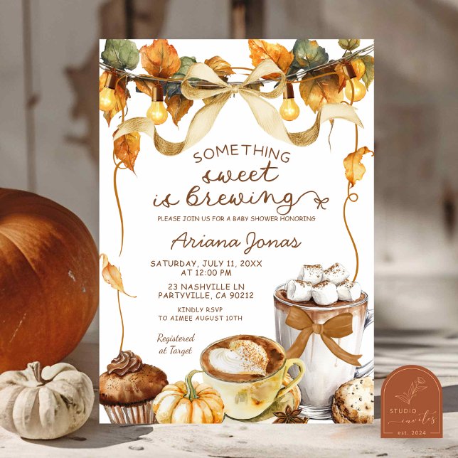 Convites Pumpkin Latte Something Sweet Brewing Baby Shower (Criador carregado)