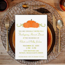 Convites Pumpkin Nadaria Ação de Graças
