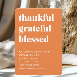 Convites Pumpkin Orange Graças a Deus Abençoado