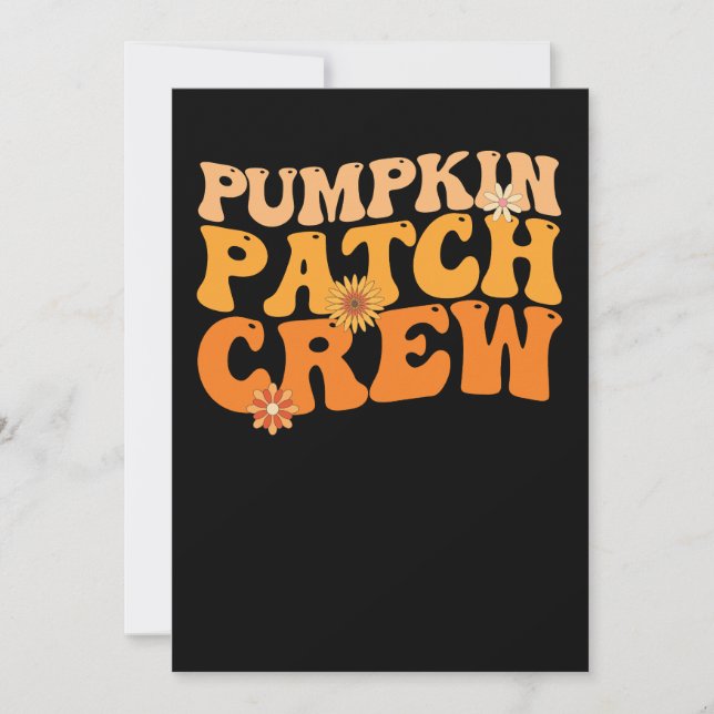 Convites Pumpkin Patch Crew Retro Groovall outono (Frente)