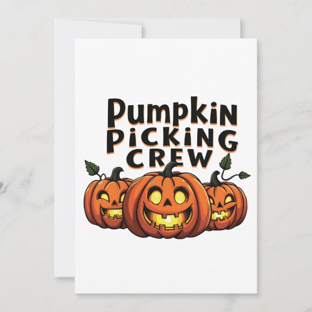 Convites Pumpkin Pegando Tripulação Fala O Halloween (Frente)