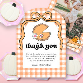 Convites Pumpkin Pie Birthday Photo Thank You Card