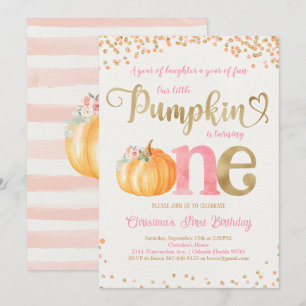 Convites Pumpkin Primeiro Aniversário