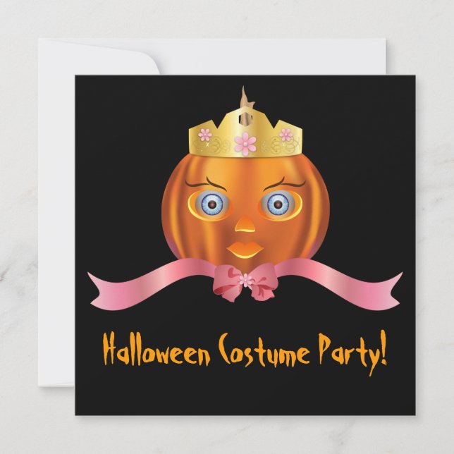 Convites Pumpkin Princess Halloween (Frente)