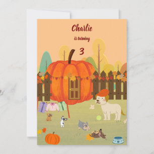 Convites Pumpkin Pups Autumn Celebration