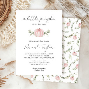 Convites Pumpkin Rosa Pequeno Pumpkin no Caminho Chá de fra