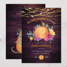 Convites Pumpkin Russo QUALQUER Aniversário Aquarela Cai Mo