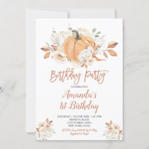 Convites Pumpkin Russo Queda Festa de aniversário Floral Ru
