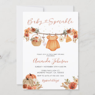 Convites Pumpkin Rustic Baby Clothes Baby Sprinkle