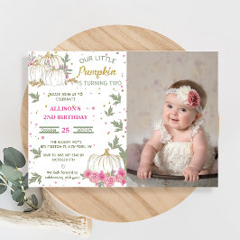 Convites Pumpkin Segundo Aniversário Nosso Pequeno Pumpkin