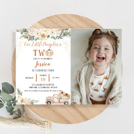 Convites Pumpkin Segundo Aniversário Nosso Pequeno Pumpkin