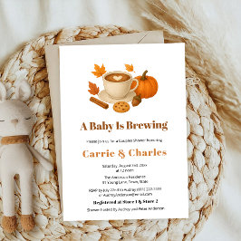 Convites Pumpkin Spice Autumn Coffee Chá de fraldas