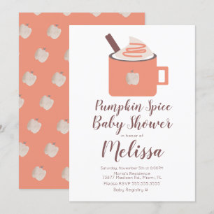Convites Pumpkin Spice Café Campfire Chá de fraldas