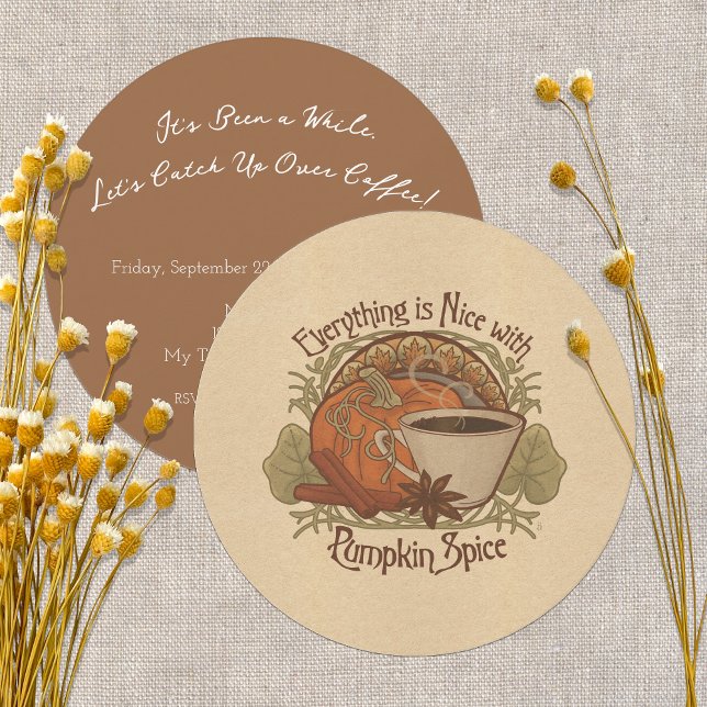 Convites Pumpkin Spice Café e Festa de Amigos (Everything is Nice with Pumpkin Spice! Coffee Party Invitation)