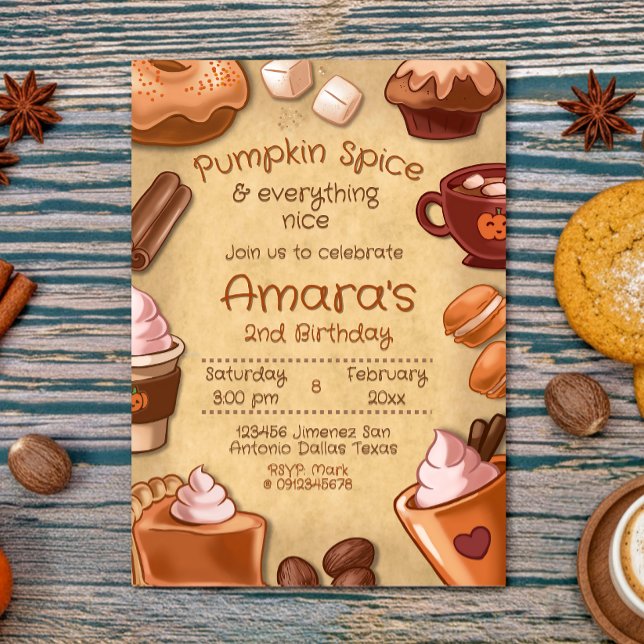 Convites Pumpkin Spice e tudo de bom (Pumpkin Spice and Everything Nice Invitation)